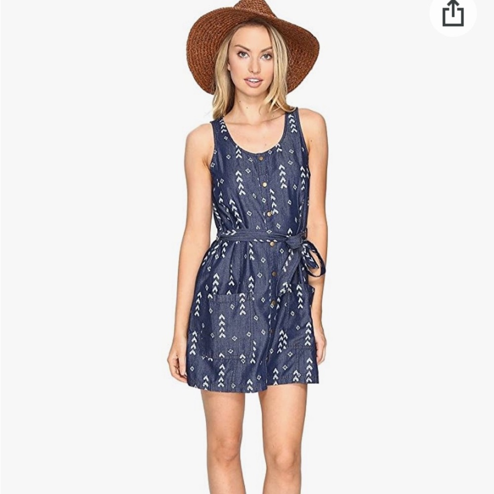 Jack by Bb Dakota Chambray Belted Sleeveless Dress with Pockets - Size Medium